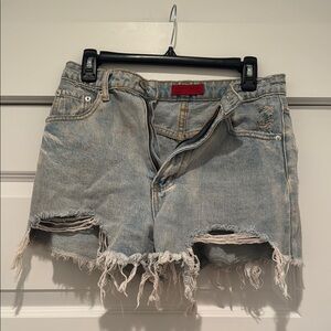Distressed Denim Shorts